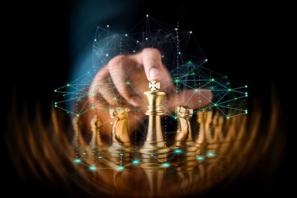 Strategy > Moving chess pieces as abstract data overlays the game
