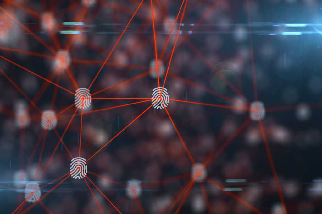 Digital fingerprints are virtually connected. [tracking / identity / genetics / data privacy]