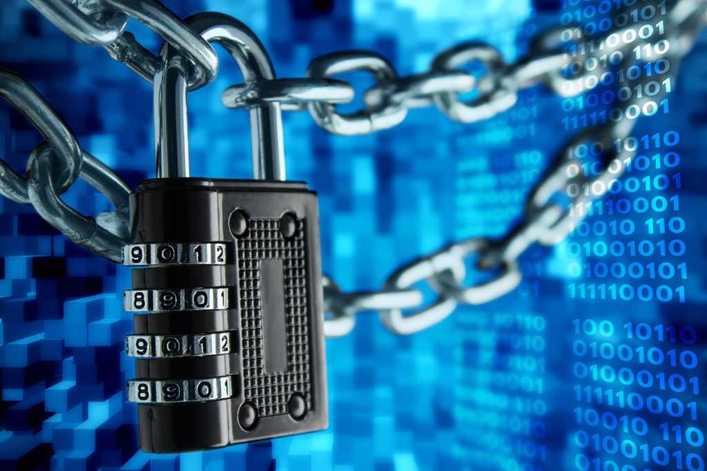 lock, chain, blocks and binary code