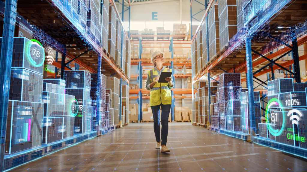 Woman working in a warehouse