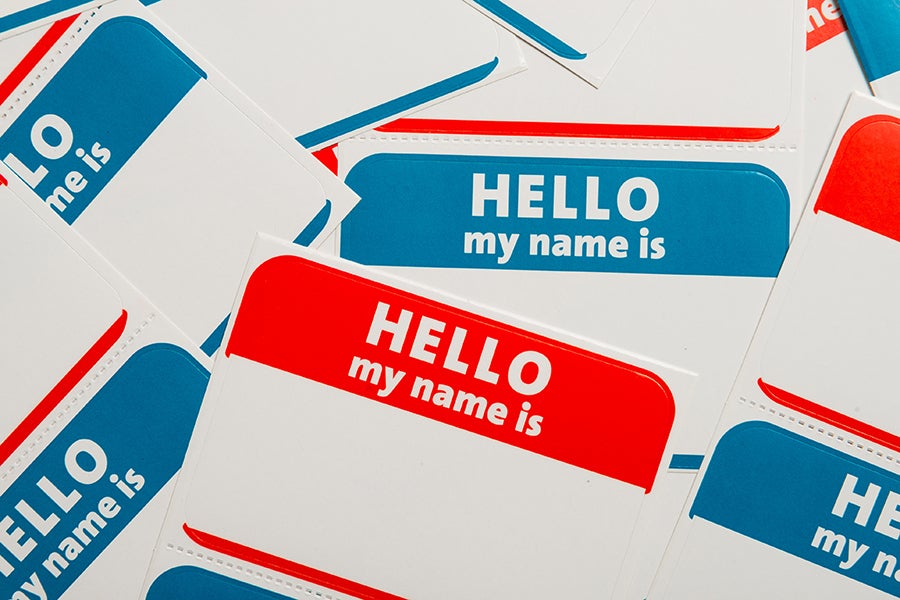 name badges hello