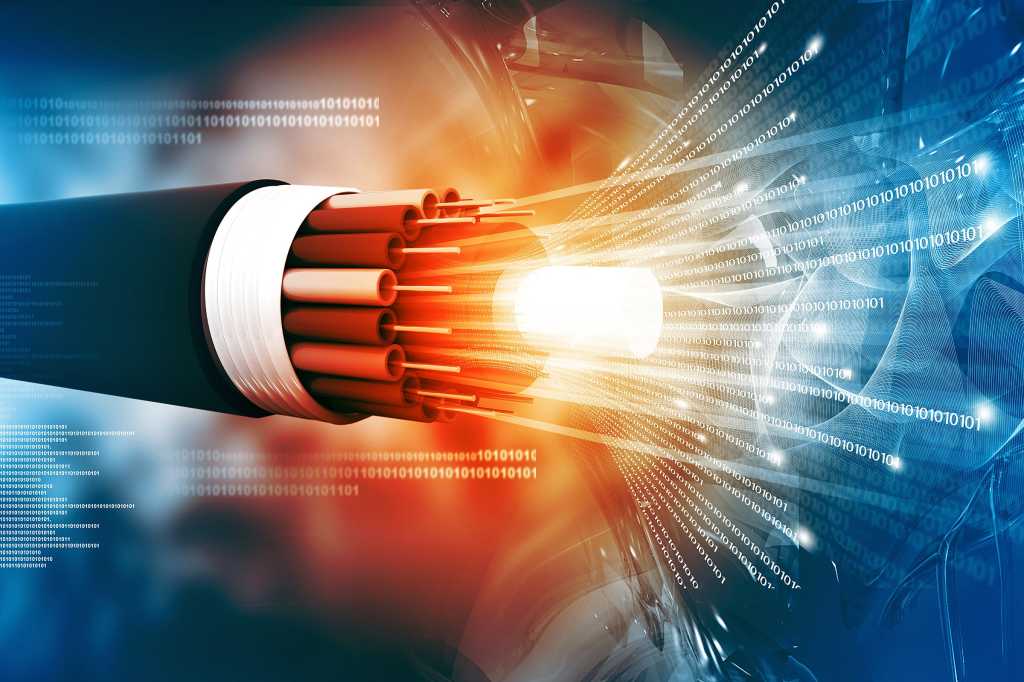 SD-WAN > The concept of a visual transition from hardware cables to software code.