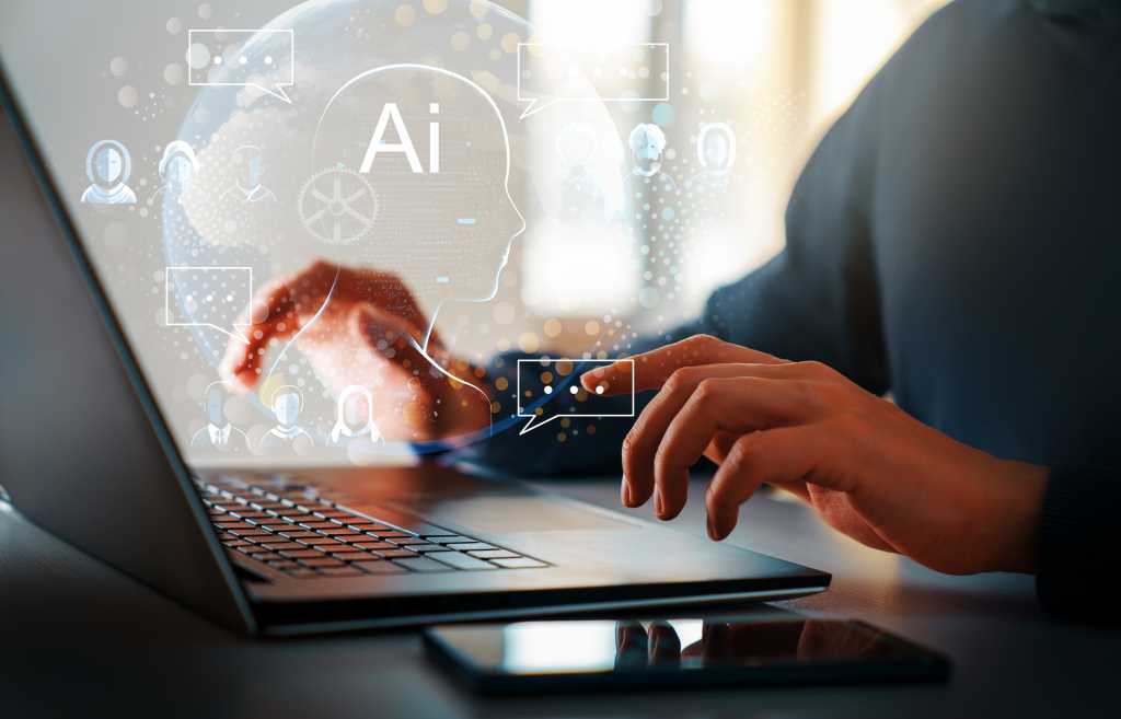 Concept of AI and computer technology stock