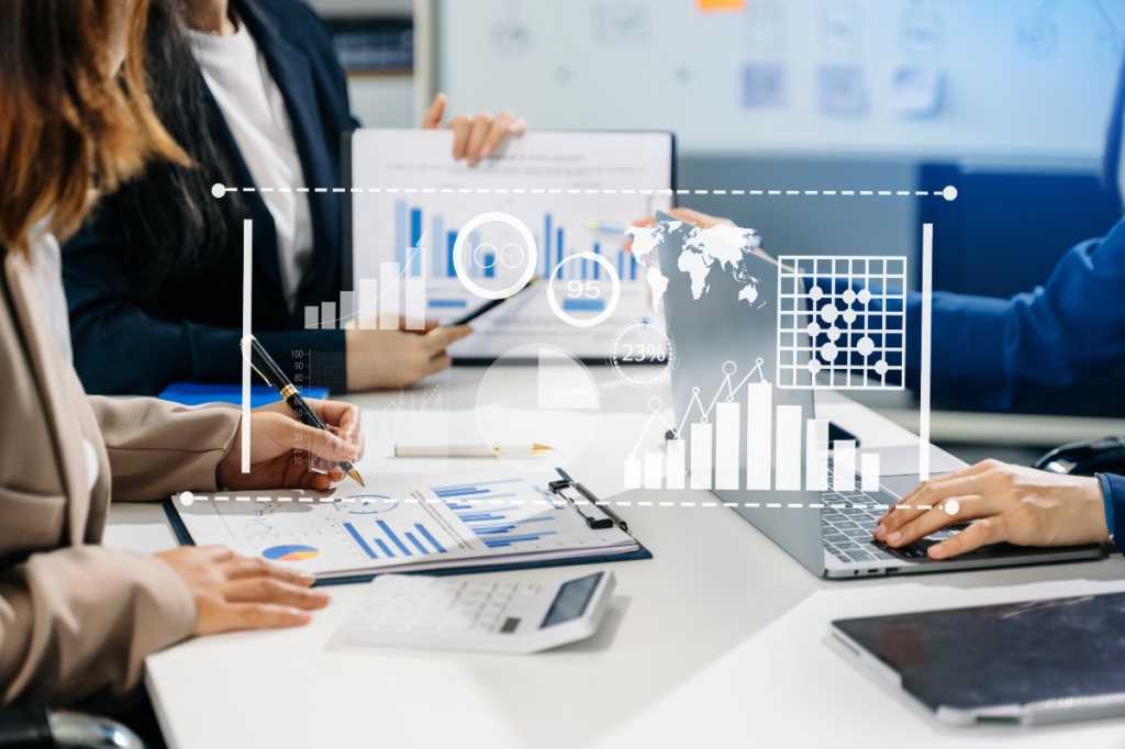 Data Management System with Business Analytics concept.